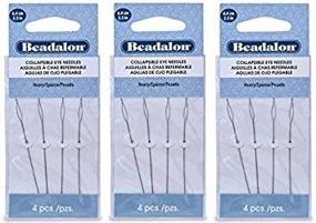 img 2 attached to 🧵 Set of 3 Beadalon 2.5" Heavy Collapsible Eye Needles - 4pcs per Pack - Total of 12 Needles (in Rigid Pak TM Mailer)