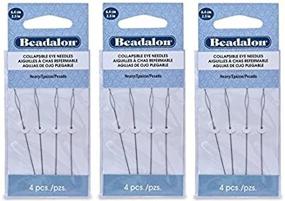 img 3 attached to 🧵 Set of 3 Beadalon 2.5" Heavy Collapsible Eye Needles - 4pcs per Pack - Total of 12 Needles (in Rigid Pak TM Mailer)