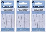 🧵 set of 3 beadalon 2.5" heavy collapsible eye needles - 4pcs per pack - total of 12 needles (in rigid pak tm mailer) logo