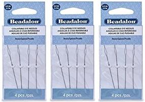 img 4 attached to 🧵 Set of 3 Beadalon 2.5" Heavy Collapsible Eye Needles - 4pcs per Pack - Total of 12 Needles (in Rigid Pak TM Mailer)