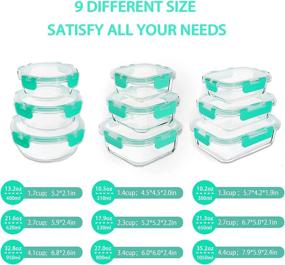 img 3 attached to 🍱 BPA-Free Bayco Glass Food Storage Containers [18 Piece] - Airtight & Leak Proof Meal Prep Containers for Lunch, with Lids - Ideal for Bento Boxes