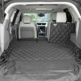 img 3 attached to 🚗 4Knines Heavy Duty SUV Cargo Liner for Fold Down Seats - Perfect Fit for 60/40 Split and Armrest Pass-Through - Large, Black - USA Based Company