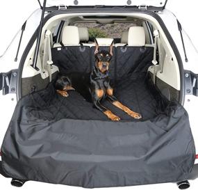 img 1 attached to 🚗 4Knines Heavy Duty SUV Cargo Liner for Fold Down Seats - Perfect Fit for 60/40 Split and Armrest Pass-Through - Large, Black - USA Based Company