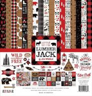 echo park little lumberjack collection kit 🎒 - red, black, tan, kraft & white papers logo