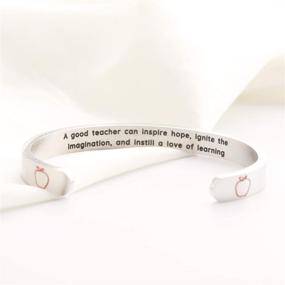 img 2 attached to Teacher Appreciation Gift: MYOSPARK Inspiring Hope Cuff Bracelet - Thank You & Graduation Jewelry for Educators