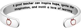 img 4 attached to Teacher Appreciation Gift: MYOSPARK Inspiring Hope Cuff Bracelet - Thank You & Graduation Jewelry for Educators