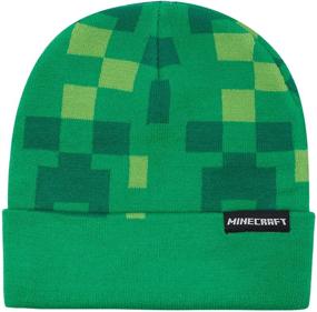 img 3 attached to Black and Green Youth Beanie - Adjustable Unisex Minecraft Creeper Face Hat