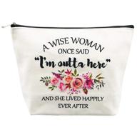 🎁 retirement gifts for women - perfect for best friends, wife, mom, grandma, coworkers, boss, nurses, teachers, retirees, colleagues, work bff, bestie - funny birthday, retired makeup bag логотип