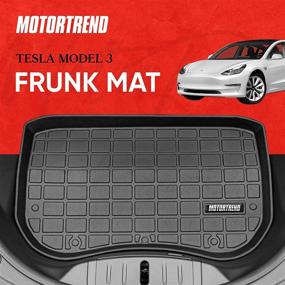 img 4 attached to Индивидуальный коврик для переднего багажника Motor Trend для Tesla Model 3 (2017-2020): все погодные условия, без запаха, полноценная защита грузового отсека от грязи, грязи и влаги - антискользящий коврик для пола переднего багажника