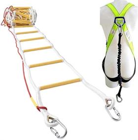 img 4 attached to 🧯 ISOP Rope Ladder Fire Escape: 32ft (10m) Safety Ladder for 3-4 Story Homes – Weather Resistant, Compact & Portable