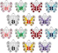 🦋 diy jewelry making: 14pcs enamel butterfly charm pendants in 7 vibrant colors logo