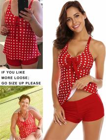 img 2 attached to Logeri Swimsuit Pieces Swimwear Tankini Women's Clothing for Swimsuits & Cover Ups