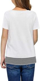 img 1 attached to 👕 GOSOPIN Colorblock XXL Sleeve T Shirts: Stylish Tops for Girls' Clothing, Tees & Blouses