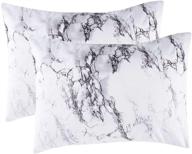 🛏️ wake in cloud - 2-piece marble pattern pillowcase set: black white, gray grey | soft microfiber, standard size (20x26 inches) логотип