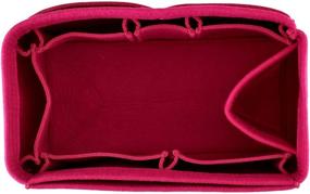 img 2 attached to 👜 Fuchsia Felt Handbag Organizer Insert: Essential Women's Accessory for Handbag Organization