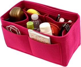 img 1 attached to 👜 Fuchsia Felt Handbag Organizer Insert: Essential Women's Accessory for Handbag Organization