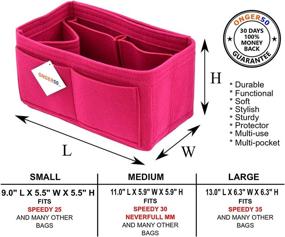 img 3 attached to 👜 Fuchsia Felt Handbag Organizer Insert: Essential Women's Accessory for Handbag Organization