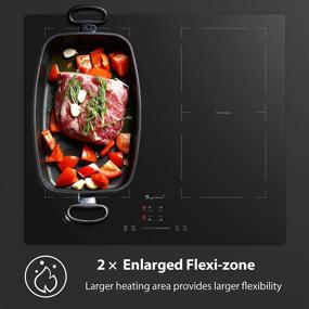 img 2 attached to 🍳 24 Inch 1500W-6000W Electric Induction Cooktop, SingleHome Flexi Zone Cooker Stovetop with Child Safety Lock, Built-in 220-240V