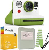 polaroid now i-type camera - green polaroid color film for i-type - double pack grey album neck strap logo