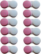 📦 erewa 12 pack contact lens case: convenient soak & storage kit in white & pink logo