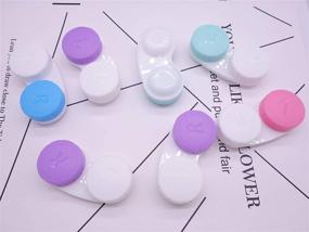 img 2 attached to 📦 Erewa 12 Pack Contact Lens Case: Convenient Soak & Storage Kit in White & Pink