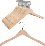 👕 topia hanger unfinished beech wood shirt hanger 0.28 inch thick with flat design and smooth notches - lightweight space saving hanger for shirts and camisoles - natural (pack of 30) логотип