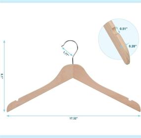 img 2 attached to 👕 TOPIA HANGER Unfinished Beech Wood Shirt Hanger 0.28 inch Thick with Flat Design and Smooth Notches - Lightweight Space Saving Hanger for Shirts and Camisoles - Natural (Pack of 30)