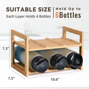 img 2 attached to Efficient and Stylish Ackitry Bamboo Water Bottle Organizer Rack 🎋 - 6 Holder Stand for Cabinet, Kitchen Countertops, and Pantry Storage