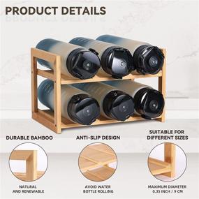 img 3 attached to Efficient and Stylish Ackitry Bamboo Water Bottle Organizer Rack 🎋 - 6 Holder Stand for Cabinet, Kitchen Countertops, and Pantry Storage