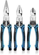 🔧 newacalox blue industrial multi pliers set: heavy-duty linemans side cutters with wire stripper-crimper function - essential plier tool kit logo