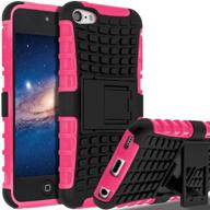 📱 slmy(tm) heavy duty ipod touch case with kickstand - hot pink - ipod touch 7, 6, 5 logo