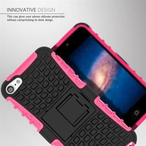 img 3 attached to 📱 SLMY(TM) Heavy Duty iPod Touch Case with Kickstand - Hot Pink - iPod Touch 7, 6, 5