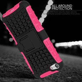 img 2 attached to 📱 SLMY(TM) Heavy Duty iPod Touch Case with Kickstand - Hot Pink - iPod Touch 7, 6, 5