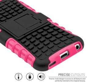 img 1 attached to 📱 SLMY(TM) Heavy Duty iPod Touch Case with Kickstand - Hot Pink - iPod Touch 7, 6, 5