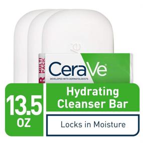 img 3 attached to 🧼 CeraVe Hydrating Cleanser Bar: Soap-Free Facial & Body Cleanser, 5% Cerave Moisturizing Cream, Fragrance-Free, 3-Pack - 4.5 Ounce Each