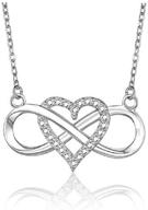 💖 sterling silver forever love heart infinity necklace with sparkling cubic zirconia pendant: a timeless symbol of affection logo