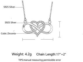 img 2 attached to 💖 Sterling Silver Forever Love Heart Infinity Necklace with Sparkling Cubic Zirconia Pendant: A Timeless Symbol of Affection