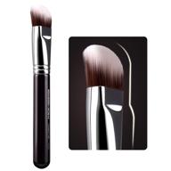 pro slanted foundation brush - unique fiber head shape for liquid, cream, and powder masks - buffing, blending, face brush - f625 eigshow logo