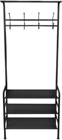 img 4 attached to Metal Coat with Mind Reader Technology, Shoe Rack for Closet Organization, Stylish Purses, Fashionable Scarf, Versatile Shelving Organizer in Black