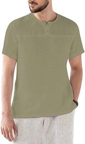 img 4 attached to 👕 Sleeve Henley Shirts: Perfect Summer Casual Men's Clothing