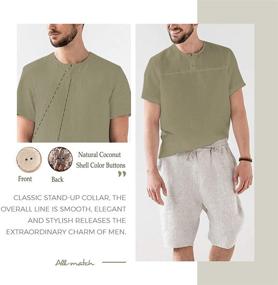 img 2 attached to 👕 Sleeve Henley Shirts: Perfect Summer Casual Men's Clothing