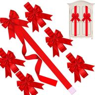 large red christmas cabinet ribbons bows - 8 pieces, perfect for christmas party supplies and festive door decor logo