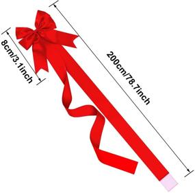 img 3 attached to Large Red Christmas Cabinet Ribbons Bows - 8 Pieces, Perfect for Christmas Party Supplies and Festive Door Decor