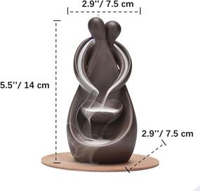 img 3 attached to 🕯️ Lovers' Decor Backflow Incense Holder: Handmade Ceramic Waterfall Burner for Incense Cones and Sticks, Including Backflow Incense Cones, Sticks, Tweezer, and Mat – An Ideal Gift