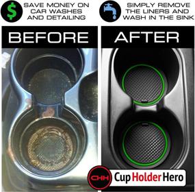 img 1 attached to CupHolderHero Fits Jeep Wrangler Accessories 2018-2022 Custom Interior Non-Slip Anti Dust Cup Holder Inserts