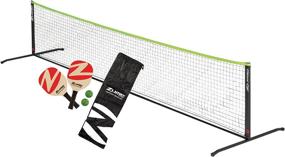 img 4 attached to Zume Games Portable Instant Play Pickleball Set: Paddles, Balls, and Net Pack for On-the-Go Fun!