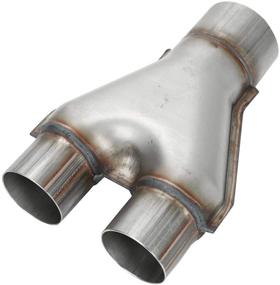 img 2 attached to Universal Exhaust Y Pipe Connector - BLACKHORSE-RACING 409 Stainless Steel, Single 3&#34; ID to Dual 2.25&#34; ID Pipe Adapter