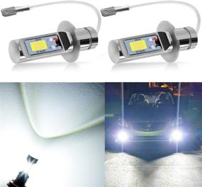 img 4 attached to AUXLIGHT H3 LED Fog Light DRL Bulbs: 3000 Lumens, 6000K Xenon White - Ultimate Replacement for Cars & Trucks