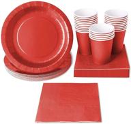 red party supplies disposable dinnerware logo