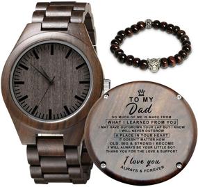 img 4 attached to Engraved Wooden Watch Personalized Graduation Women's Watches